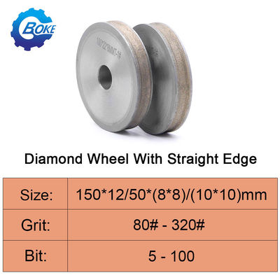 বোকে পাইকারি 150mm 6 ইঞ্চি ডায়মন্ড ভি আকৃতির গ্রিলিং ফ্ল্যাট ডায়মন্ড গ্লাস বেভেলিং হুইল