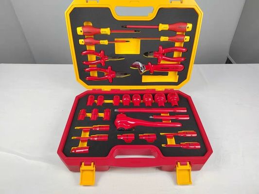 29PCS ইলেকট্রিশিয়ান টুল সেট 1000V VDE ইনসুলেটেড ইলেকট্রিক হ্যান্ড টুল সেট