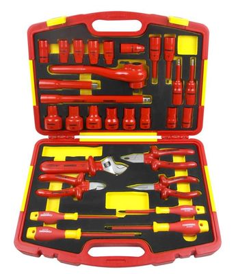 29PCS ইলেকট্রিশিয়ান টুল সেট 1000V VDE ইনসুলেটেড ইলেকট্রিক হ্যান্ড টুল সেট